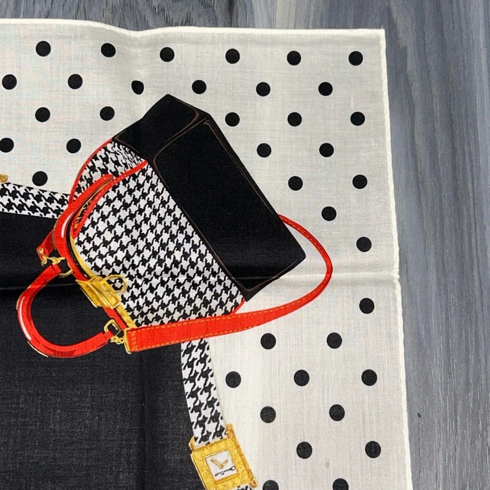 Christian Dior Vintage 90s Cannage Bag Polka Dot Handkerchief Scarf